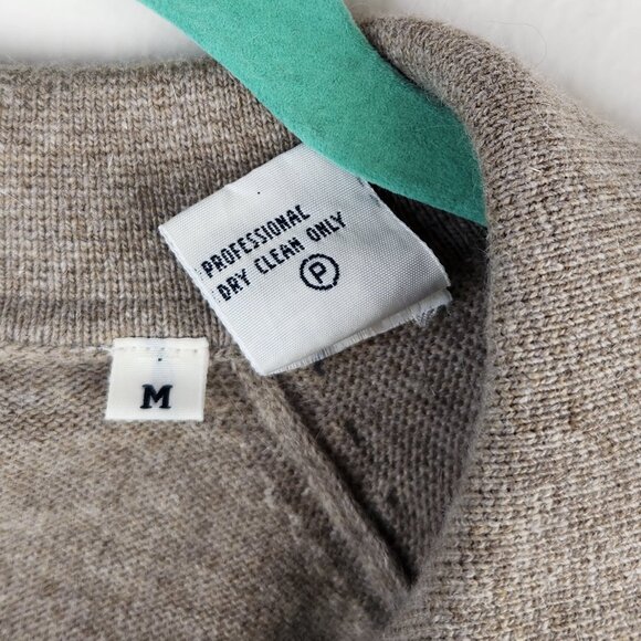 Basco VTG Cotton Cashmere Angora Blend Knit Striped Raglan Sleeve Polo Sweater M - Picture 10 of 10